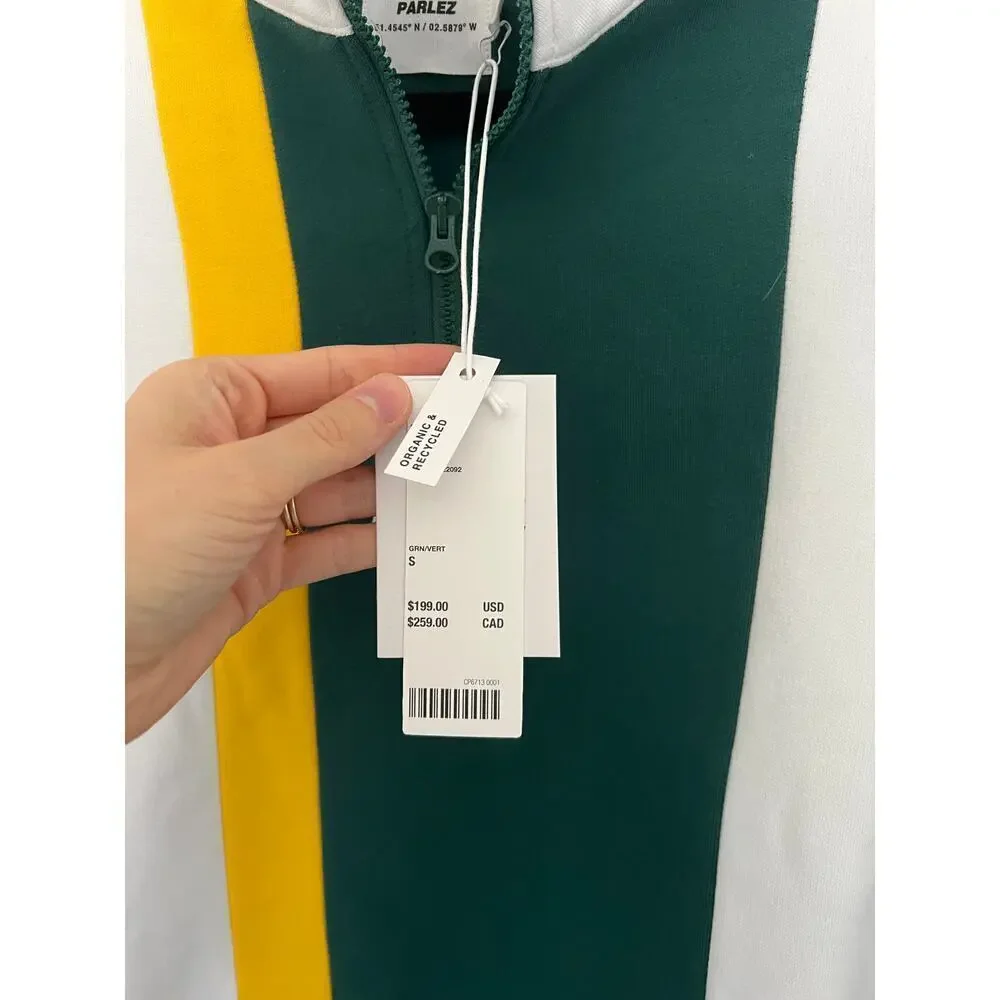 NWT Parlez Bellevue Quarter Zip Block Color Streetwear Unisex MSRP $199